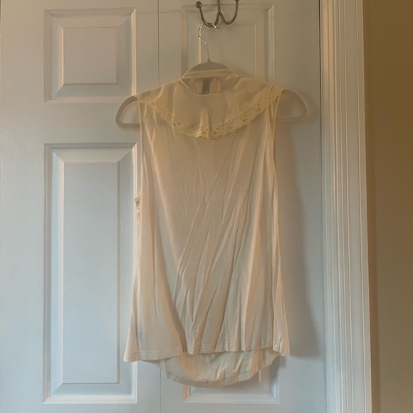Lauren Ralph Lauren Sleeveless Cream Top with Neck Tie, Size XL - Picture 2 of 5